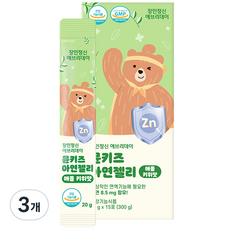 Janginjungsin 孩童鋅補充果凍條 蘋果奇異果口味 15條入, 300g, 3盒