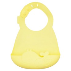 PUKU 藍色企鵝 果凍Q造型圍兜 矽膠材質 BPA Free 適用於3個月以上寶寶, 黃鯨魚, 1入, 1件