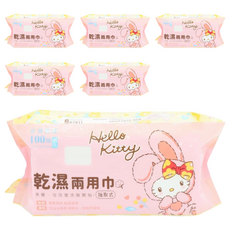 KOgi 宏瑋 Hello Kitty 兔年乾濕兩用巾 100張, 6包
