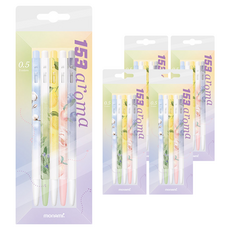 monAmi 153 香氛原子筆 5入組 0.5mm, 棉花藍, 森林綠, 檸檬黃, 蜜桃玫瑰粉, 藍莓黑, 5套