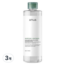 Anua 魚腥草弱酸性深層卸妝水, 500g, 3個