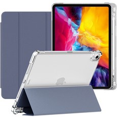 케이안 애플펜슬 수납 투명 태블릿PC 커버 매트 아이코어 케이스, 라벤더