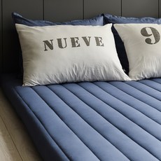 THEKOYS 乳膠記憶棉專用純棉床墊套 4.5~7.5cm, 靛藍色