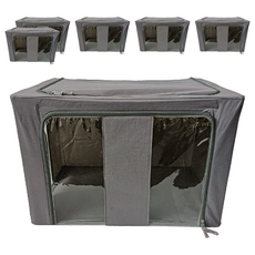 Havity 優質加厚可折疊鋼絲耐用大號布藝生活箱, 灰色, 6個