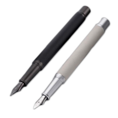 MaDaKkuMi 新學期畢業禮物用高級鋼筆2款, 鈦黑色(鋼筆), 米白色(鋼筆), 1mm