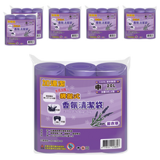 加連潔 綁提式 香氛清潔袋 中 薰衣草 3捲, 20L, 6包