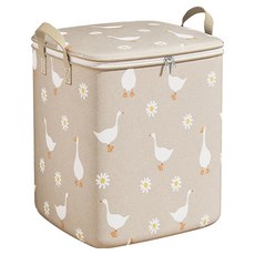 小鴨 巨無霸換季衣物箱 拉鍊款 140L 雙邊提手 防水防潮, 米鵝, 3個, 55 x 45 x 55cm