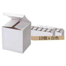 素色禮物盒 3號 10 x 10 x 11 公分, 10個, 白色