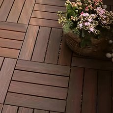 二代塑木地板 30x30cm 一組, 3D咖啡立體木紋, 15片