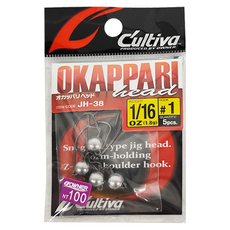 OWNER 歐娜 C'ultiva 軟蟲曲柄鉛頭鉤 JH38 RB2 Set - 1/16 oz #1, 5入, 1組