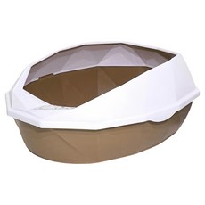 高精寵物 半封閉六角貓砂盆, 1個, 經典咖啡色