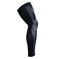 LEADER XW-03進化版X型運動壓縮護膝腿套, 黑色, 1支