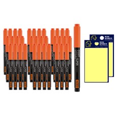 Monami Edding Super 螢光筆 600 36入 + Tocobi 黃色便利貼 套組, 橘色, 2套