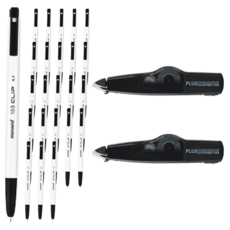 monAmi 153 Clip 原子筆 12p 0.7mm + 東亞PMS Plus 修正帶 WH-635, 原子筆(黑色), 修正帶(隨機出貨), 2套