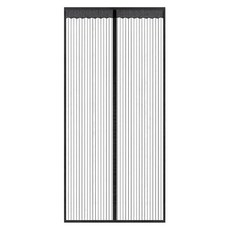 魔術貼超靜音磁性防蚊門簾, 黑色