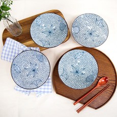 日常蓋飯陶瓷麵碗盤, 4個, 樹葉