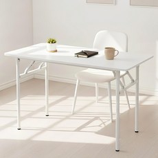 코멧 공간을 활용하는 철제 접이식 스틸 테이블 책상 1200, 화이트
