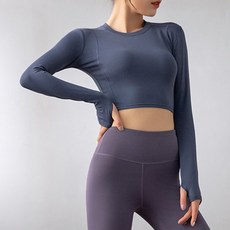 I LOVE FIT 女性用線條縫線瑜珈短版T恤