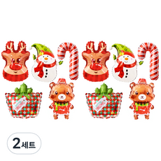 Okidoki 聖誕銀箔派對氣球 5 種 x 2p 套裝, 混色, 2組