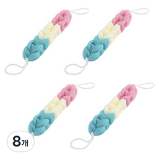블럭마트 욕실 롱 샤워타올, 핑크블루, 1개입, 8개