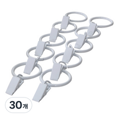 썬데코 메탈집게링 35 x 75mm, 화이트, 30개