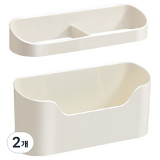 玄關黏貼式2層雨傘架, 奶油白, 2個