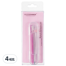 美星金屬 攜帶盒修眉刀 + 鑷子套組, 4套, 單一顏色