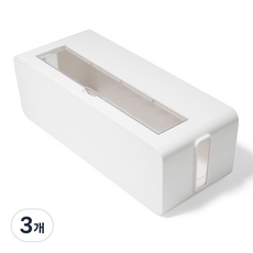 HICKIES 透明蓋延長線電線整理箱 白色 L, 3個