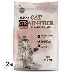 이즈칸 캣 그레인프리 체중관리 기능성 사료, 중성화, 5kg, 2개
