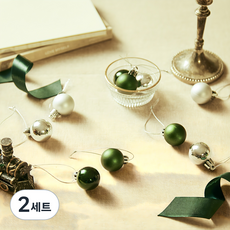 크리스마스 오너먼트볼 10P 세트, 그린실버, 2세트