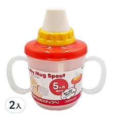 家乘生活日本製雙耳學習杯 雙耳設計易抓握 安全無毒, 粉, 230ml, 2入