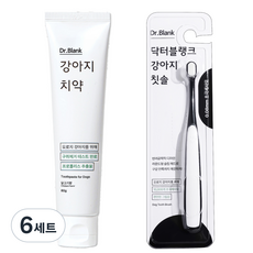 닥터블랭크 강아지 구강관리 치약 닭고기맛 80g + 초미세모 칫솔 세트, 6세트