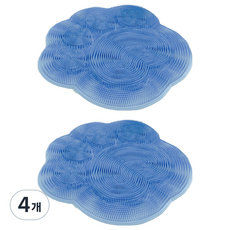 KOVIRA 浴室用足部沐浴刷 30 x 30 x 2.5 cm, 藍色, 4個, 1入