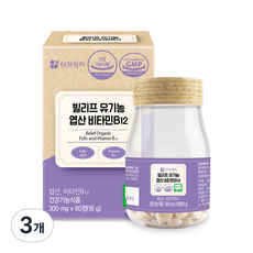 터치럭키 빌리프 유기농 엽산 비타민B12 18g, 60정, 3개
