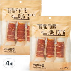 띵크유어도그티 강아지 딩고껌 대형 3P, 연어, 240g, 4개