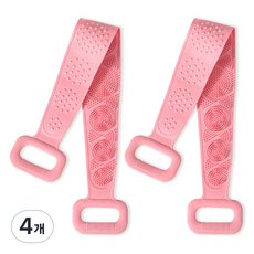 chinada 雙面矽膠身體刷, 粉色, 1入, 4個