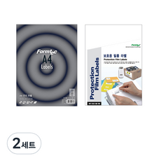 Formtec 分類標示用標籤 1格 LS-3130 100入+保護用薄膜標籤 10入, 2套