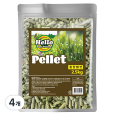 아쿠아플러스 헬로 반려동물 프리미엄 종합 펠렛, 2.5kg, 4개