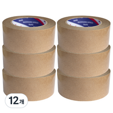 L&M 低噪音牛皮紙封箱膠帶 50mm x 50m, 單一顏色, 12個