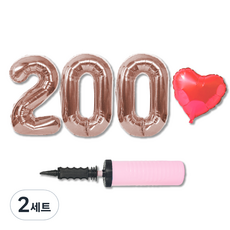 All That Party 200 週年氣球套裝 + 手動泵套裝, 混色（氣球），隨機發貨（手泵）, 2組