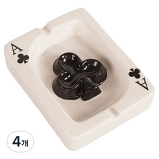 KODACHIEF 실내 트레이 재떨이 클로버 13.5 x 10.5 x 3.5 cm, 혼합색상, 4개