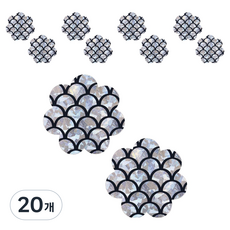 Kelbon特別圖案胸貼 銀色花朵 光澤, 20個