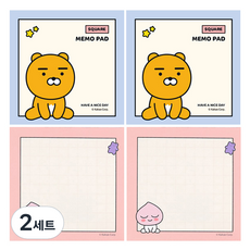KAKAO FRIENDS 方形便利貼 2種*2入組, 瑞安，阿皮奇, 2套