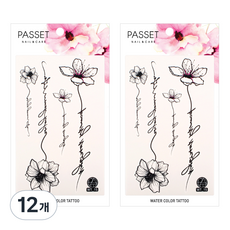 PASSET 水彩紋身貼紙, WT15, 12個