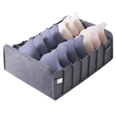 加厚透氣牛津布抽屜分格收納盒/收納袋, 灰色, 1個