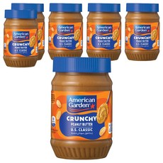 아메리칸가든 땅콩버터 크런치, 454g, 6개