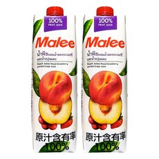 Malee 100% 水蜜桃綜合果汁, 1L, 2瓶