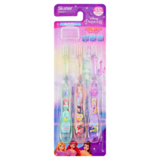 Skater 兒童牙刷 透明柄 3-5歲, 迪士尼公主, 3支, 1組