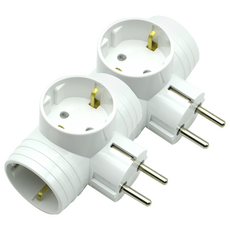 Kotech 接地T字型3孔延長線 E-7021, 2個