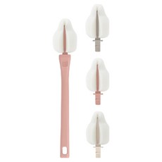 마더케이 국산 리필형 스펀지 롱핸들 젖꼭지 세척솔 세트, 1세트, 인디핑크